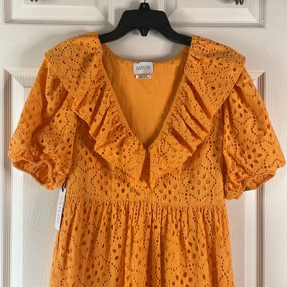 NWT Saylor Zerina lace short sleeve ruffle mini Dress - Picture 3 of 8